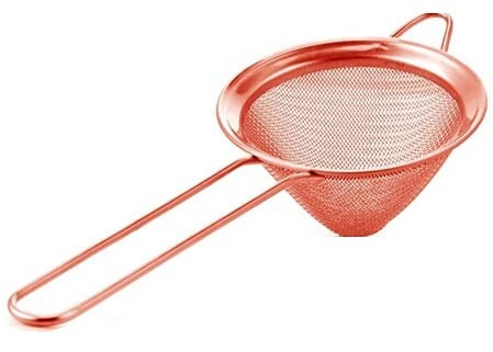 Colador fino chino de cobre redondo, bar, restaurante, cocina, malla fina, filtro de pulpa, pepines, tamitas o cócteles, diámetro de 10 cm