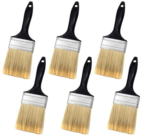 LAPXSNZD 3 inch Flat Paint Brushes,Professional Paint Tools with Treated Plastic Handle for DIY Paint,Furniture,Fences,Deck,and Wall Trim