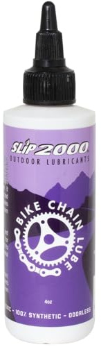 Slip 2000 Bike Chain Lube, Bicycle Chain and Cable Lubricant, Pure Synthetic Oil for All Bikes, Reduces Friction and Wear, Corrosion and Rust Protection, 4 Ounce