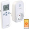 revolt Funkthermostat: WLAN-Steckdosen-Thermostat mit Sensor-Fernbedienung, App, Sprachbefehl (Funk-Thermostat Steckdose, Steckdosenthermostat WLAN, Infrarotheizung)