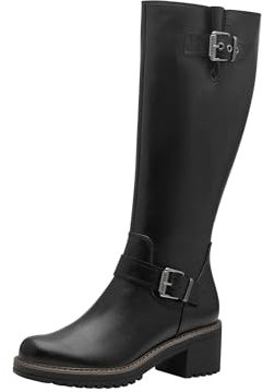 MARCO TOZZI Damen Hohe Stiefel mit Absatz Vegan mit Reißverschluss, Schwarz (Black), 38 EU