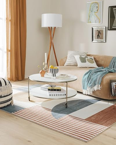 benuta Pop Teppich Laury - Multicolor 120x170 cm - Kunstfaser - Rechteckig & im Style: Abstrakt,Geometrisch, Retro, Scandi Living - Pflegeleicht für Wohnzimmer Schlafzimmer