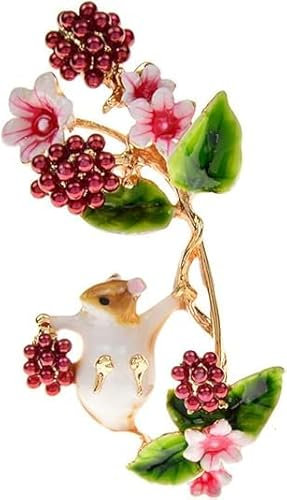 chenxiaonanPick Fruits Eichhörnchen Broschen für Frauen Lovely Emaille Tier Party Brosche Anstecknadel Schmuck DIY Hochzeit Party Dekor Geschenke