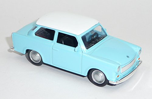 Generisch Modellauto Trabant 601 Limousine Hellblau mit Weißem Dach ca. 7,5 cm Spritzguss Metall für Erwachsene Sammler und Enthusiasten von Ostalgie und Luxusautos