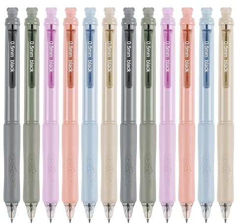 Linbsunne Erasable Pens 0.5mm Gel Ink Pens for School Office Fine Point Pens Smooth Writing Work Pen with Erasers (12-count,Black Ink)