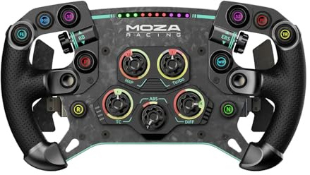 MOZA GS V2P Racing Steering Wheel for PC, 300mm GT driving Wheel sim racing gaming car Wheel, All-aluminum Quick Release, 8-color RPM LED Light