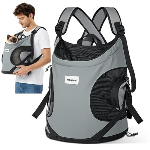 ALLSOPETS Dog Carrier Backpack, Portable Cat Backpack, Volcano Gray