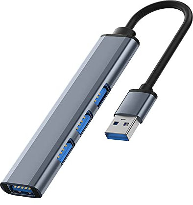 Hub USB Adaptateur multiport 4 en 1 Contient 1 Port USB 3.0 et 3 Ports USB 2.0 pour Macbook Pro, Ordinateurs Portables Windows et Autres appareils dotés d'une Station d'accueil.