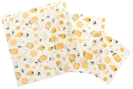 WRITWAA 3Pcs Beeswax Food Preservation Cloths Reusable Wrap Alternative Sustainable Beeswax for Waste Camping Refrigerator Storage