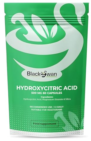 Black Swan Hydroxycitric Acid Capsules - 500mg HCA Garcinia Cambogia Enhanced Mood Weight Management Metabolic Support Natural Food Supplement - 60 Capsules 2 Month Supply