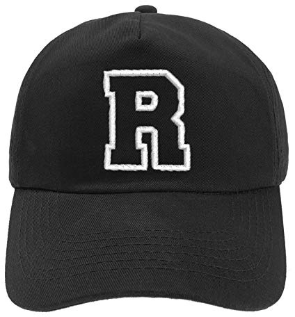 MFAZ Morefaz Ltd New Baseballkeps svart keps pojke flicka barnhatt unisex A-Z alfabet (R)