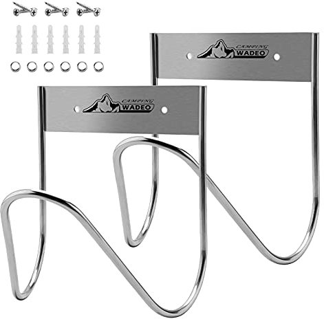 WADEO Lot de 2 Cintres de Tuyau D'arrosage Robustes en Acier Inoxydable avec Vis et Boulon D'extension pour Tuyau D'eau, Rallonges de Tuyau D'air