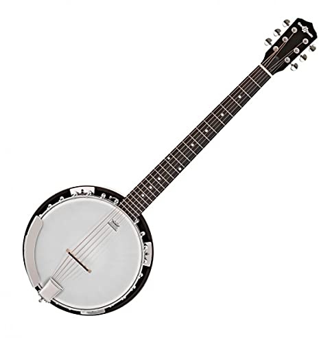 Gear4music Guitar Banjo – 6 String Closed Back Mahogany Body