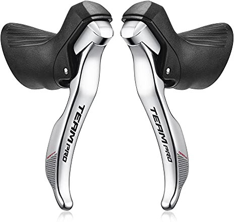 SENSAH Silver Road Bike Shifters /2X8/2X9/2X10/2X11 Speed Lever Brake Bicycle Derailleur Kompatibel für Shimano (TEAMPRO（2x11）)