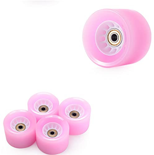 4 Longboard-hjul Skateboard-hjul Skate-hjul med kullagerset för kryssningshjul Longboard-cruiser-hjul, 70 mm, 80A,Pink