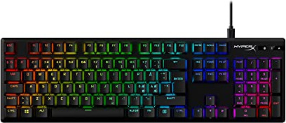 HyperX Alloy Origins PBT – Mechanical Gaming Keyboard, PBT Keycaps, RGB, HyperX Mechanical Switches, Compact, Portable, Durable Aluminium Body, Adjustable Feet, Customizable with NGENUITY Software