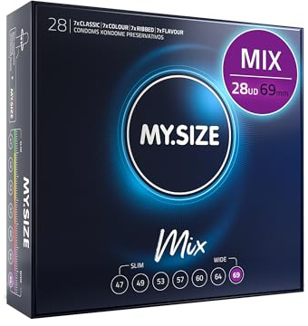 My.Size Mix Condoms Size 7, 69 mm, XXL, Bulk Pack, Contains 28 Pieces