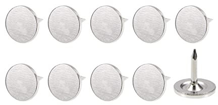 METALLIXITY Tappezzeria Chiodo Chiodi (9,5x10x1,2mm) 25pz, Stiro Piatto Testa Spingi Spilli - per Casa Edilizia, Casa Cucina Mobili, Argento Tono