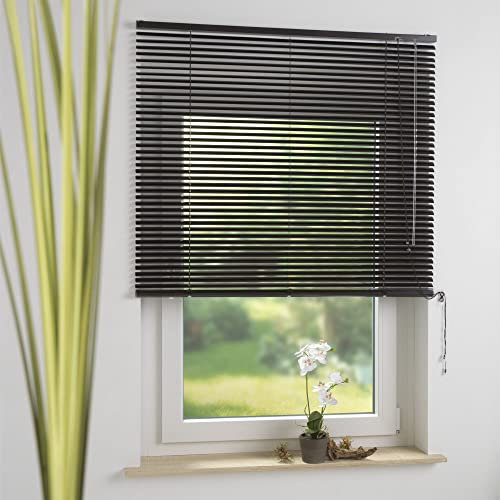 Aluminium-Jalousie, Wand -und Deckenmontage, Breite: 50 cm/Länge: 160 cm, Farbe: Dunkelbraun