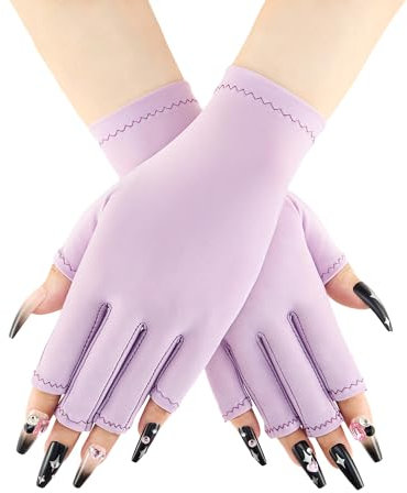 COOLJOB Gants hydratants pour mains sèches, Mitaines UV pour ongles en gel, Soins de la peau pour lampe à ongles, Violet (1 paire)