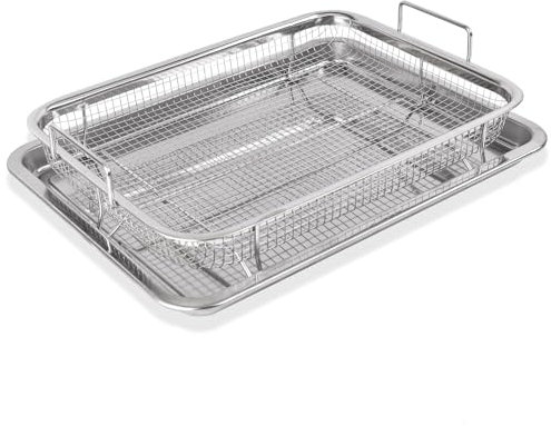 Bhina Panier Légumes Acier Inoxydable avec Poignée Panier Grill, Panier Cuisson et Plateau Cuisson, Utilisé pour Cuire des Biscuits et des Gâteaux, Griller et Refroidir, Charger des Fruits et Légumes