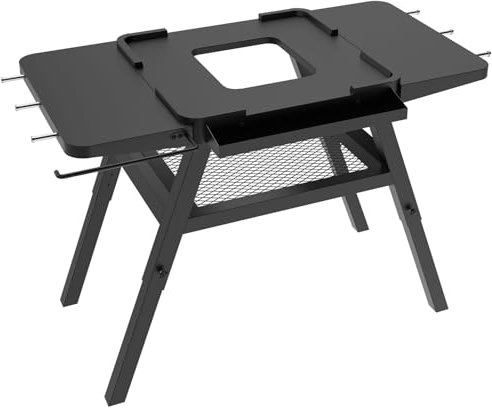 Adjustable Grill Stand for Ninja Outdoor Woodfire Series OG700 OG800 OG900 Series OO101 Woodfire Pizza Oven, Grill Cart for Ninja MO201 Artisan Pizza Oven, Replace for Ninja XSKUNSTAND Outdoor Stand