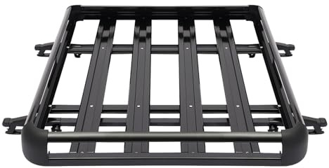 HuKaiL 127cm Dachträger Universal, Dachgepäckträger Auto Dachbox Doppelschicht Aluminiumlegierung bis 68Kg, Dachträger Geschlossene Reling für SUV-Allzweckmodellen, Schwarz, 127 * 97cm