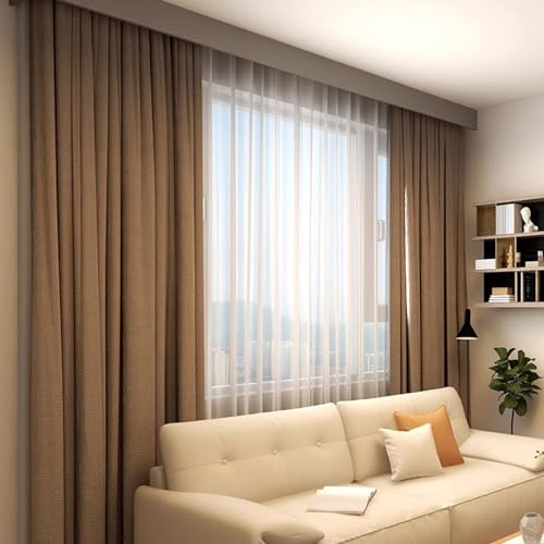Blazea Ceiling Mounted Track, Heavy Duty Curtain Track and Valance for Windows, Bedroom Office Panel With Double Rails (Gray, 3m/9.8ft)