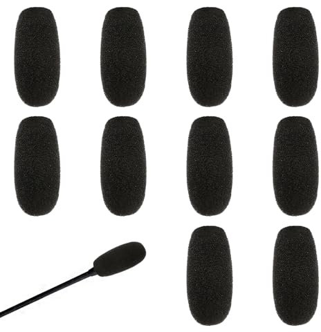 10 Pack Microphone Covers Foam Windscreen Headset Microphone Covers Foam High Density Mic Covers for Microphones Protection