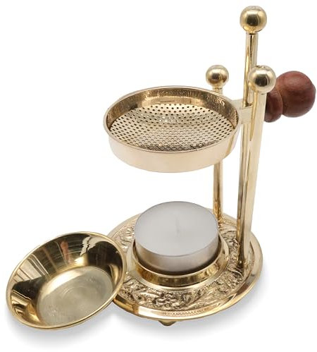 SonKo Weihrauchbrenner Räucherstövchen mit Sieb zum Räuchern und Meditation - spirituelle Geschenke zum Räuchern von weißer Salbei, Weihrauch, Boswellia (Brenner-Set)