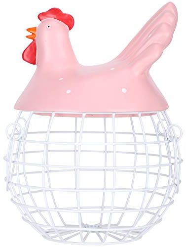Cesta de almacenamiento de huevos, cesta de almacenamiento de huevos, pollo tejido de hierro, forma sencilla, adornos de cocina, estante de decoración, cestas