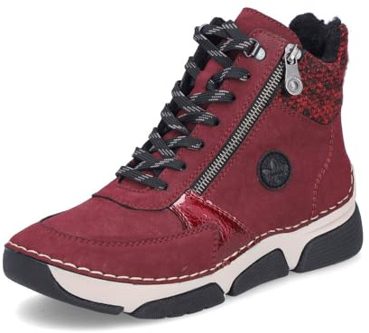 Rieker Bottes à lacets pour femme - Rouge - Pointure 37 EU, rouge, 37 EU