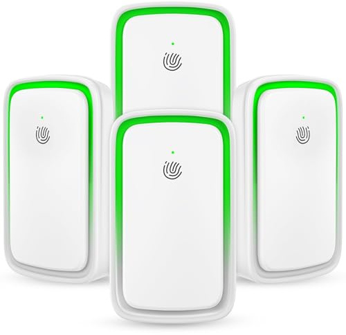 4 Pack Air Ionizers for Home Negative Ion Air Purifier Plug In with Nightlight Quiet Air Cleaner for Bedroom, Office, Kitchen, Portable Air Filter Odor, Smoke Dust, Pets