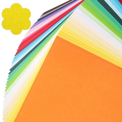 30 färger färgglad texturerad kartong - 60 ark A4 85 lb 230gsm linnepapper för DIY, Scrapbooking, kreativ konst, dekoration och skolmaterial UAP16MX2