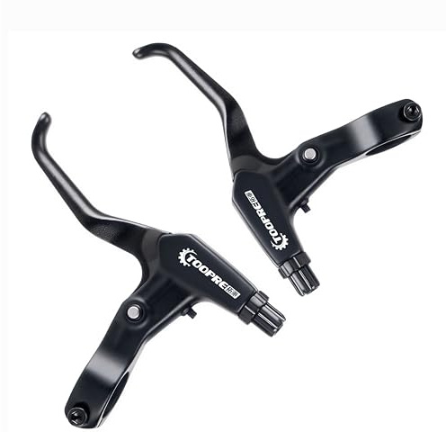 1 Pair Bicycle Brake Levers Aluminum Alloy Bike Brake Handles, Universal Brakes Levers for MTB/BMX Mountain Road Bike, 2.2cm Diameter (Black)