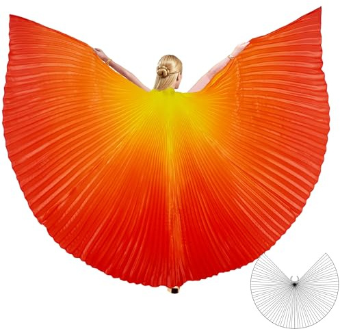 MUNAFIE Butterfly Isis Wings Belly Dance Costume Worship Angel Fairy Wings for Carnival Stage Halloween Party Celebration Performance
