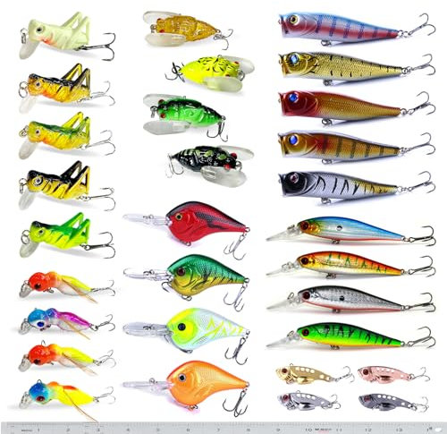 XBLACK Hartes Angelköder-Set, Minnow Popper Jointed VIB Shrimp Frogs CrankBaits für Anfänger Starter, XBLACK Baits, Catch Big Fish!