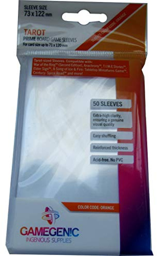 Gamegenic, Prime Tarot-Sized Sleeves, Sleeve Color Code: Orange