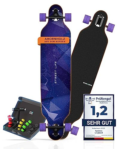 Sporterra Longboard [Sommer-Angebot] - Longboard Erwachsene und Jugendliche - Optimiert bis ins kleinste Detail für unvergessliche Abenteuer auf dem Long Board