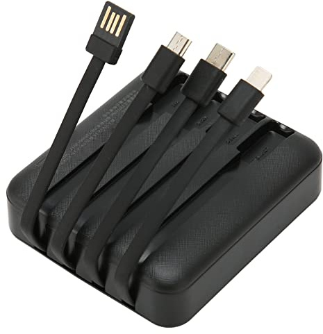 Bärbar Solcellsladdare, 20000mAh Solenergibank med Dubbla Utgångsportar USB C-port och Mikro-USB-port Utomhussolladdare med Laddningskabel (Svart)