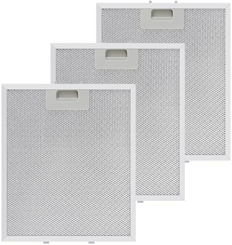 Updated W10169961A Range Hood Filter Replacement (3PCS) by Techecook, 5-Layer Aluminum Mesh Hood Grease Filter 10.5 x 12 Inch Fit for Whirlpool, Kitchen Aid, Jenn-Air Range Hoods