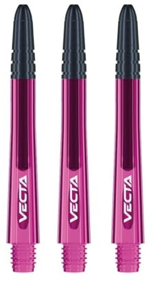 WINMAU Asta del dardo - Vecta Policarbonato Steli di Freccette - 1 Set per Confezione (3 Freccette Aste in Totale) - Accessori Professionali per Freccette - Rosa e Nero Aste Medie