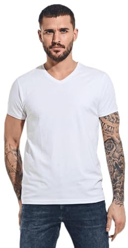 emilio adani Herren Herren Basic-Shirt My Favorite, 36229, 36229, Reinweiss in Größe XL