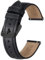 BISONSTRAP Retro Leder Uhrenarmband für Herren, Ersatzarmband aus Ölgewachstem Kalbsleder, Schnellverschluss, 22mm, Schwarz (Schwarze Schnalle)