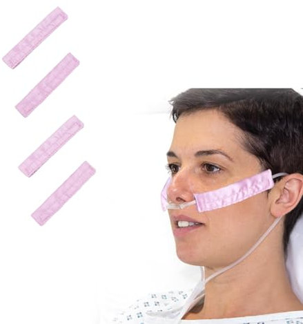 4 Pcs Nasal Oxygen Cannula Cover Satin Silky Nasal Cannula Cover Cushions Ear and Face Protector for Oxygen Tubing Prevent Indentations Irritated Cheek Skin