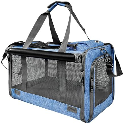 Transportín para Gatos hasta 9 kg Tote de Viaje Transpirable