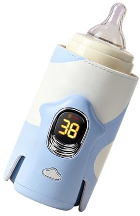 Calentador eléctrico de botellas de leche con tecnología de calentamiento rápido de temperatura para uso en movimiento, calentador de botellas con cinta adhesiva