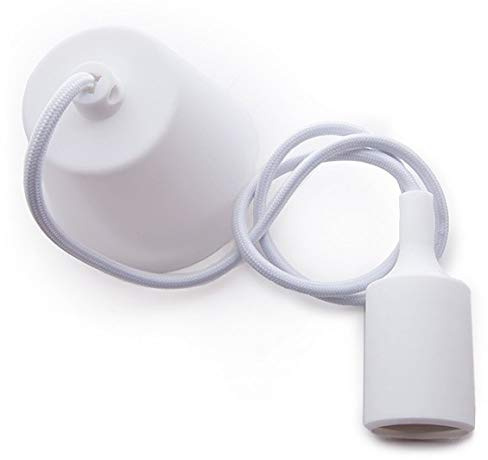 Portalámparas E27 Cable - Rosetón Blanco | Greenice