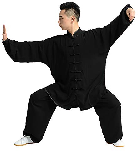 Daoba Unisexo Trajes Kung fu Artes Marciales Conjuntos de Uniformes - Tai Chi Ropa de Practica para Hombres Mujeres Manga Larga Tops y Pantalones Adecuado para Primavera Otoño e Invierno