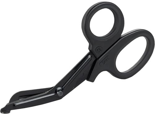 Spire Utility Scissors Trauma Shears First Aid, Paramedics, Tactical Stealth Black, Military-Grade Scissors Length 7.5